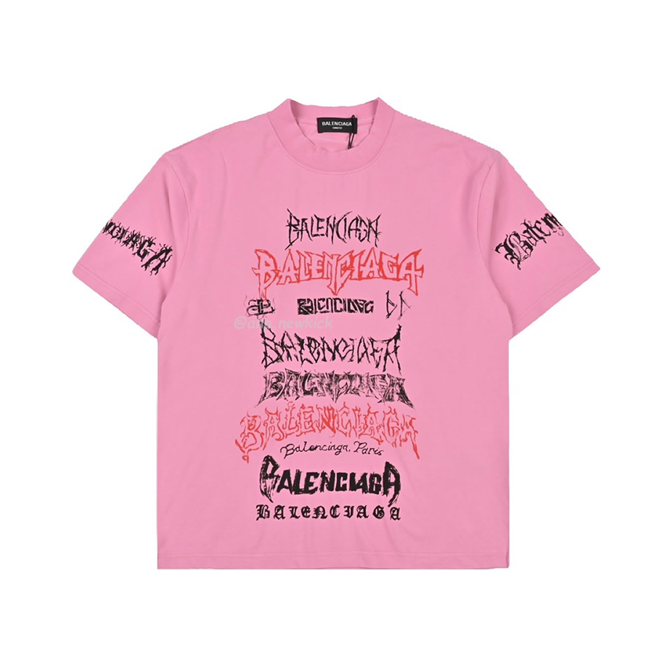 Balenciaga 24ss Gothic Printed Short Sleeves T Shirt (3) - newkick.org